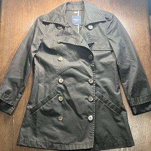 Gryphon Charcoal Double-Breasted Trench Coat